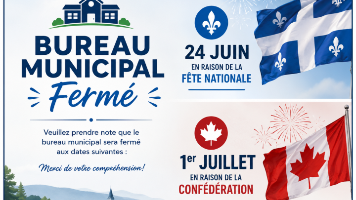 Fermuture du bureau municipal les 24 juin et 1er juillet