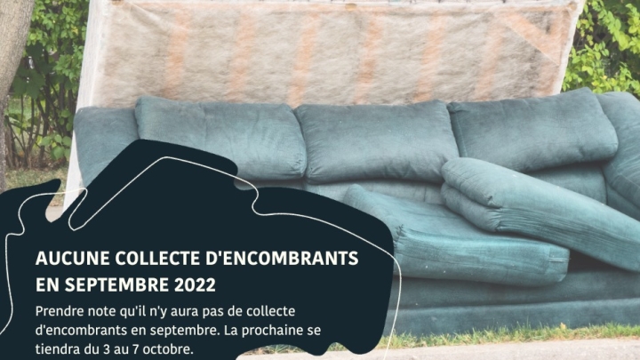 Aucune collecte d'encombrants en septembre