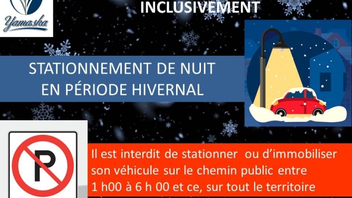 Stationnement de nuit en période hivernal