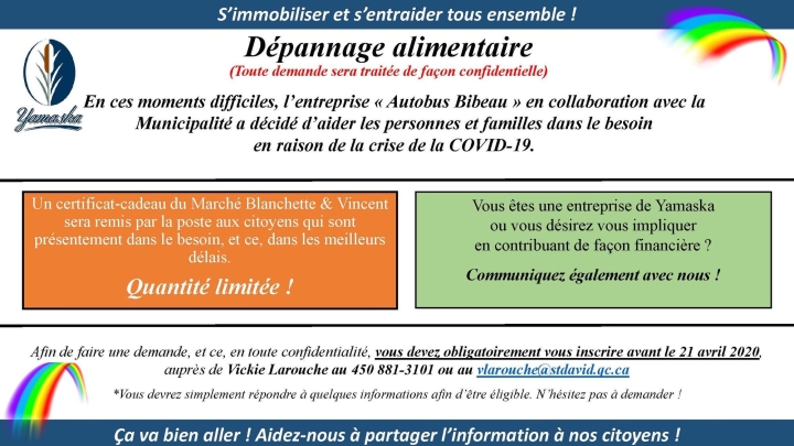 Dépannage alimentaire pour les personnes ou les familles dans le besoin