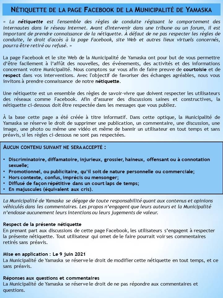 Nétiquette pour la page Facebook