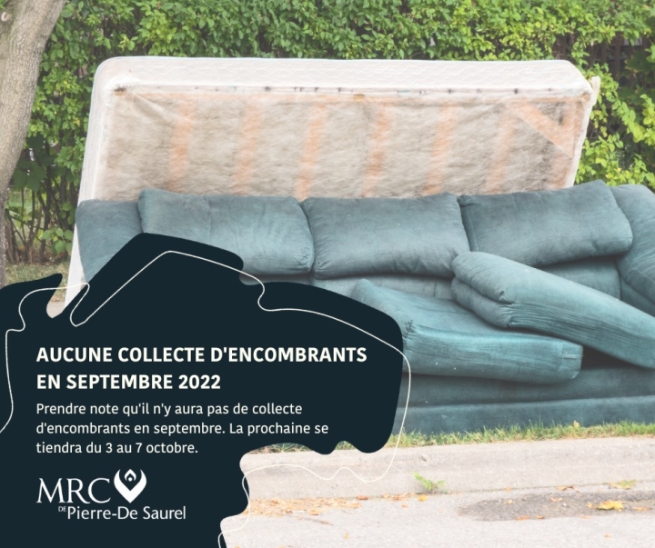 Aucune collecte d'encombrants en septembre